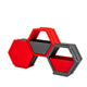 Modern hexagonal shelf, Modular storage unit, Geometric wall décor, Contemporary home organizer, Red and gray shelving, Creative bookshelf design, Stylish home storage solution, Unique hexagon display, Decorative storage cubes, Minimalist furniture ideas, Customizable shelving system, Trendy home decor accessories, Space-saving shelf design, Modern interior design furniture, Eye-catching geometric shelves, Storage 